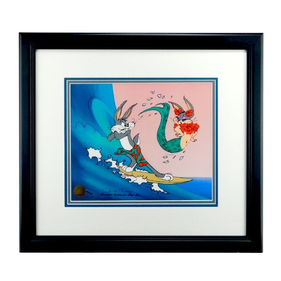 Warner Bros. Other - The Perfect Wave Bugs Bunny Cel Chuck Jones Signed Limited Edition Art Mermaid